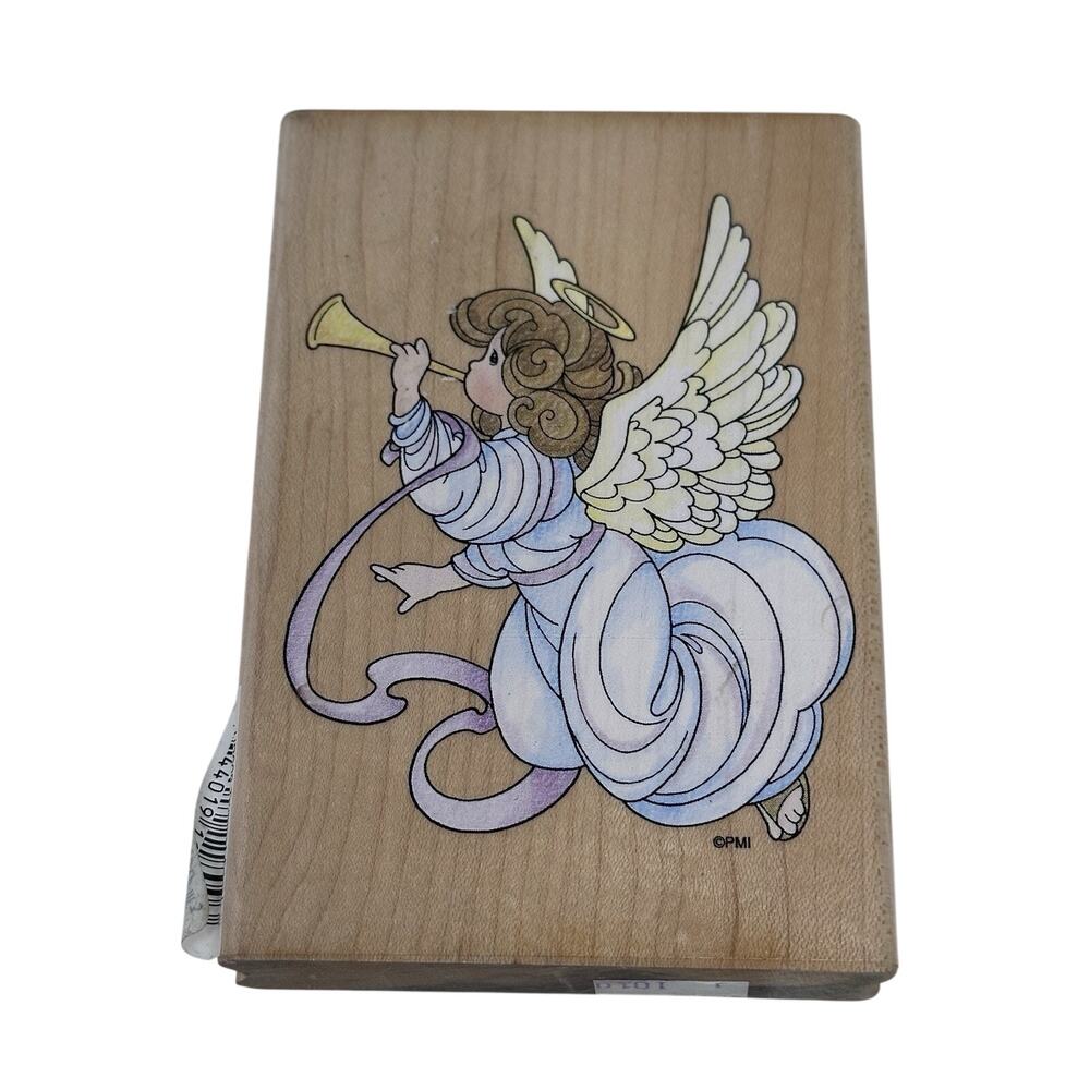 1996 STAMPENDOUS Rubber Stamp (4.5") #UP008 TRUMPET - Precious Moments